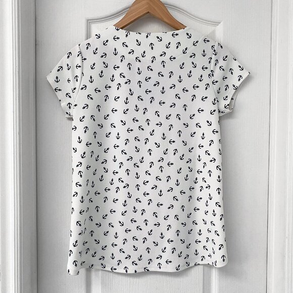 Camaïeu - Anchor Print Blouse with Tie - Picture 2 of 6